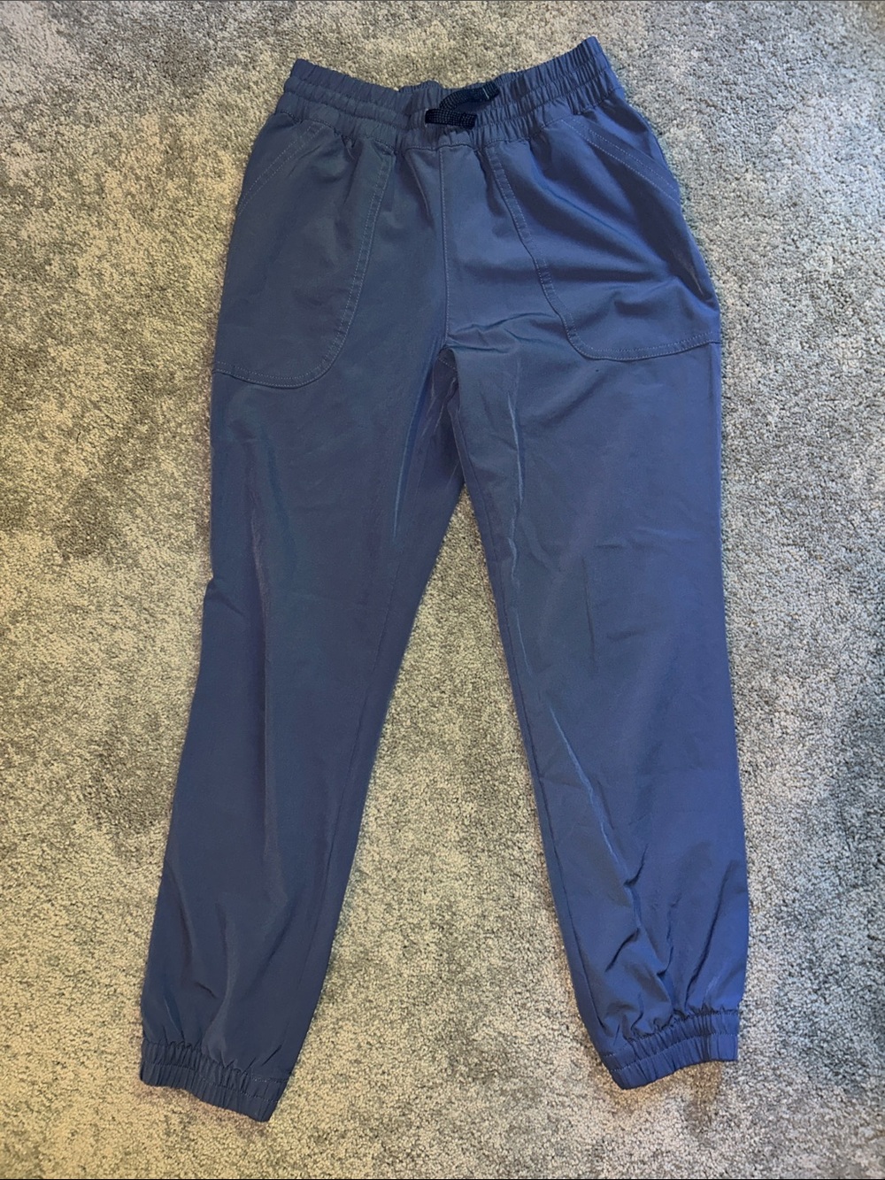 Patagonia kids blue jogger pants with elastic cuffs